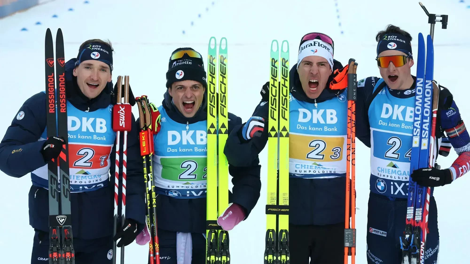 Французы выиграли мужскую эстафету на этапе Кубка мира по биатлону Французы выиграли мужскую эстафету на этапе Кубка мира по биатлону